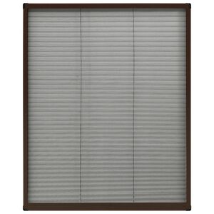 vidaXL Moustiquaire pliss&eacute;e pour fen&ecirc;tre Aluminium Marron 80x100 cm