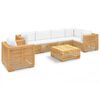 vidaXL Salon de jardin 7 pcs avec coussins Bois de teck solide