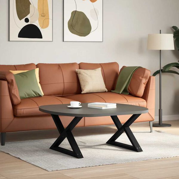 vidaXL Pieds de table basse 2 pi&egrave;ces Noir 70 x (42-43,3) cm Acier