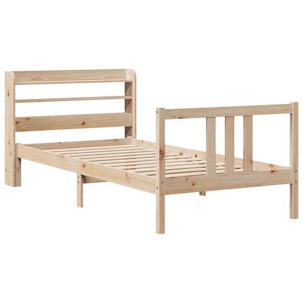vidaXL Cadre de lit avec t&ecirc;te de lit sans matelas 90x190 cm