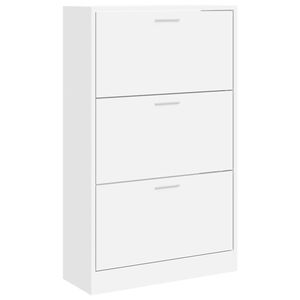 vidaXL Armoire &agrave; chaussures Blanc 63x24x103 cm Bois d'ing&eacute;nierie
