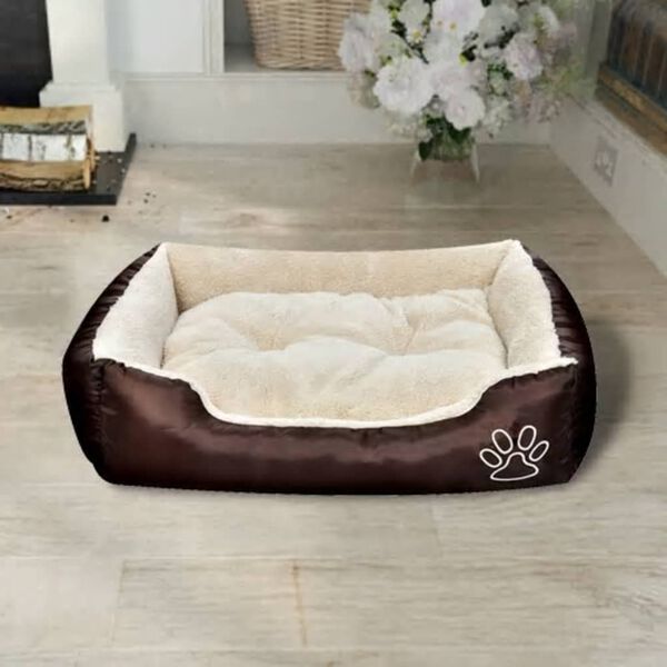 vidaXL Lit chaud pour chiens avec coussin rembourré Taille S