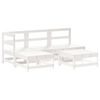 vidaXL Salon de jardin 5 pcs blanc bois massif de pin
