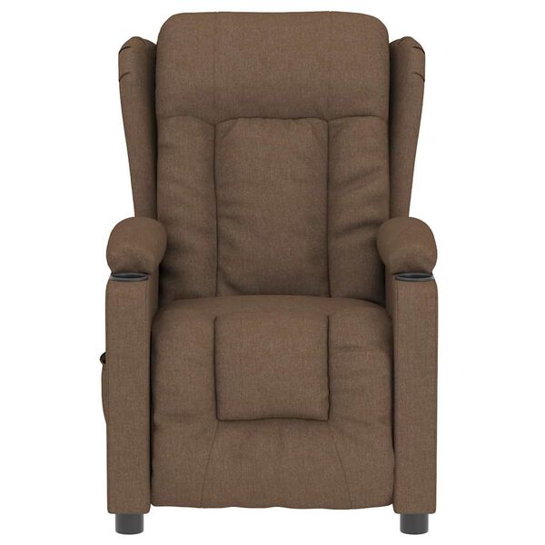 vidaXL Fauteuil &eacute;lectrique de massage Marron Tissu
