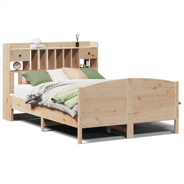 vidaXL Lit biblioth&egrave;que sans matelas 160x200 cm bois massif de pin