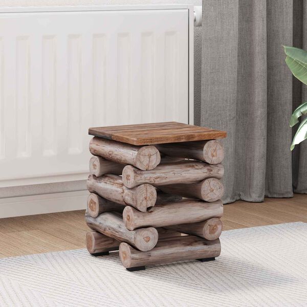 vidaXL Tabouret Naturel 30 x 30 x 38 cm Bois de teck massif