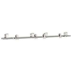 vidaXL Kit fixation porte coulissante 183 cm Acier inoxydable Argent&eacute;