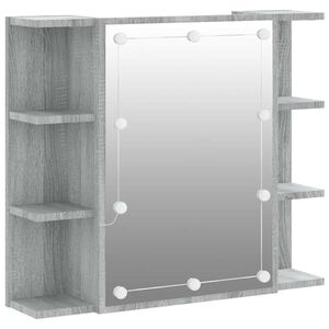 vidaXL Armoire &agrave; miroir avec LED Sonoma gris 70x16,5x60 cm