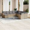 vidaXL Salon de jardin et coussins 11 pcs m&eacute;lange beige r&eacute;sine tress&eacute;e