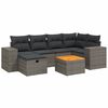 vidaXL Salon de jardin avec coussins 7 pcs gris r&eacute;sine tress&eacute;e