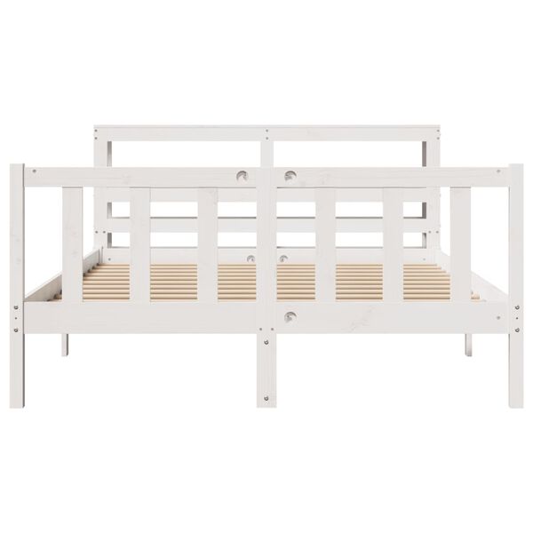 vidaXL Cadre de lit sans matelas blanc 140x200 cm bois de pin massif