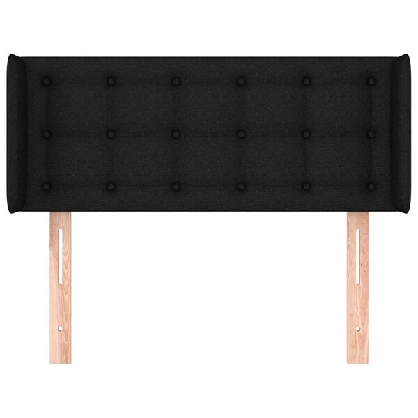 vidaXL T&ecirc;te de lit avec oreilles Noir 103x16x78/88 cm Tissu