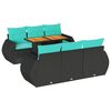 vidaXL Salon de jardin 7 pcs avec coussins noir r&eacute;sine tress&eacute;e