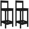 vidaXL Chaises de bar lot de 2 noir 40x41,5x112 cm bois de pin solide