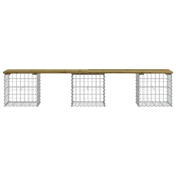 vidaXL Banc de jardin design gabion 203x44x42 cm bois de pin imprégné