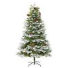 vidaXL Sapin de Noël pré-éclairé et pommes de pin vert 225cm PVC et PE
