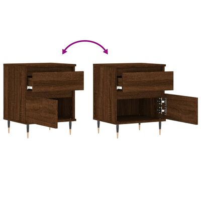 vidaXL Tables de chevet 2 pcs chêne marron 40x35x50 cm bois ingénierie