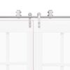vidaXL Kit fixation porte coulissante 200 cm Acier inoxydable Argent&eacute;