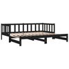 vidaXL Lit coulissant sans matelas noir 2x(90x190) cm