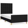 vidaXL Cadre de lit sans matelas avec t&ecirc;te de lit noir 90x190 cm tissu