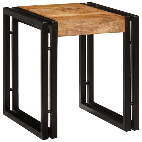 vidaXL Table Gigogne 3 pcs Bois de Mangue Massif et M&eacute;tal