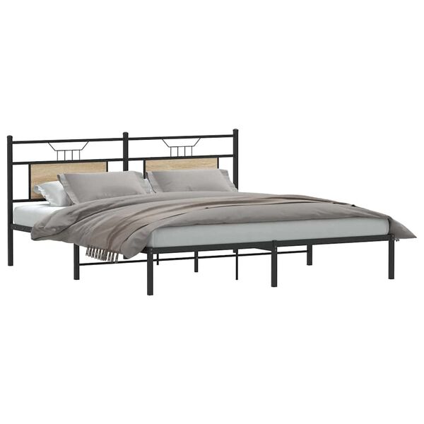 vidaXL Cadre de lit sans matelas ch&ecirc;ne sonoma 183x213 cm