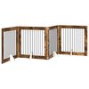 vidaXL Porte de chien pliable avec supports 4 pcs Ch&ecirc;ne fum&eacute; 401 cm
