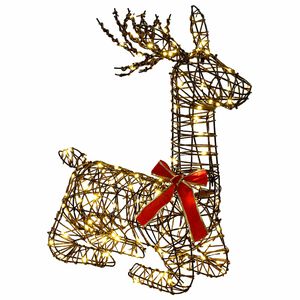 vidaXL Renne de No&euml;l 3D LOVIISA 140 LED Blanc chaud 55 x 22 x 63 cm