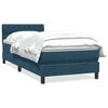 vidaXL Sommier &agrave; lattes de lit et matelas bleu fonc&eacute; 100x210cm velours