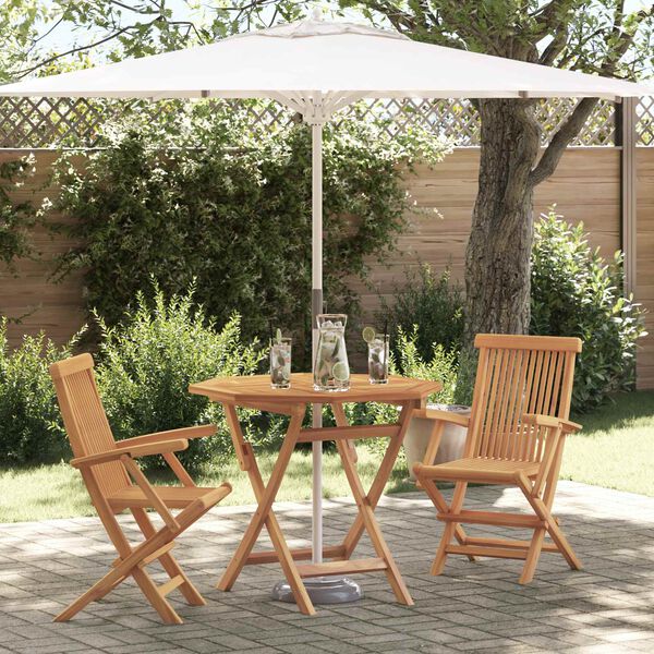 vidaXL Ensemble de salle &agrave; manger pour jardin 3 pcs Marron
