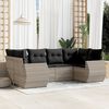 vidaXL Salon de jardin 6 pcs avec coussins gris clair r&eacute;sine tress&eacute;e