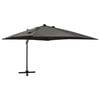 vidaXL Parasol de jardin en porte-&agrave;-faux avec m&acirc;t et lumi&egrave;res LED