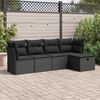 vidaXL Salon de jardin 5 pcs avec coussins noir r&eacute;sine tress&eacute;e