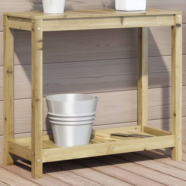 vidaXL Table de rempotage avec &eacute;tag&egrave;re 82,5x35x75 cm bois pin impr&eacute;gn&eacute;