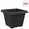 vidaXL Pot de Fleurs Carr&eacute; 24 pc Noir 28,5 x 28,5 x 22 cm Plastique