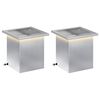 vidaXL Jardini&egrave;re de jardin avec LED 2 pc Argent&eacute; 30 x 30 x 30 cm