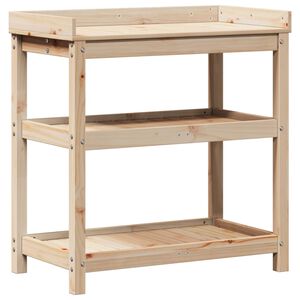 vidaXL Table de rempotage et &eacute;tag&egrave;res 82,5x45x86,5 cm bois massif pin