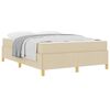 vidaXL Cadre de lit avec matelas Cr&egrave;me 140 x 190 cm tissu