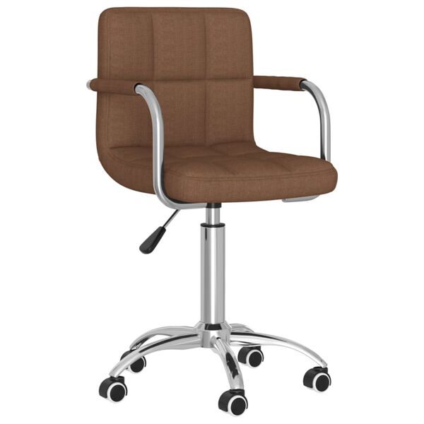 vidaXL Chaise pivotante de bureau Marron Tissu