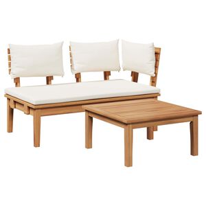 vidaXL Ensemble banc et table de jardin 2 pc Cr&egrave;me et marron