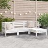vidaXL Canap&eacute; de jardin 3 places et repose-pied blanc bois pin massif