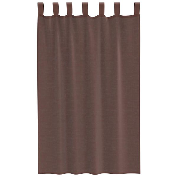 vidaXL Rideaux en voile avec passants 2 pcs marron