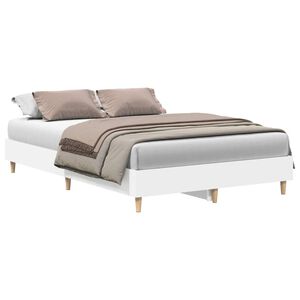 vidaXL Cadre de lit sans matelas blanc 140x190 cm bois d'ing&eacute;nierie