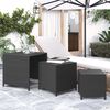 vidaXL Tables gigognes 3 pcs noir r&eacute;sine tress&eacute;e