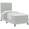 vidaXL Lit &agrave; ressorts avec matelas Gris clair 100 x 200 cm Velours