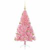 vidaXL Sapin de No&euml;l artificiel pr&eacute;-&eacute;clair&eacute; Rose 120 cm PVC