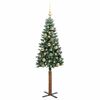 vidaXL Sapin de Noël mince avec 150 LED Vert et blanc 150 cm