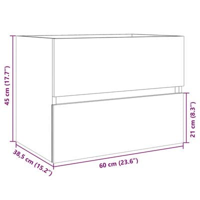 vidaXL Armoire d'évier Chêne sonoma 60x38,5x45 cm Aggloméré