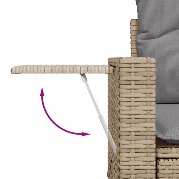 vidaXL Salon de jardin avec coussins 9 pcs beige résine tressée