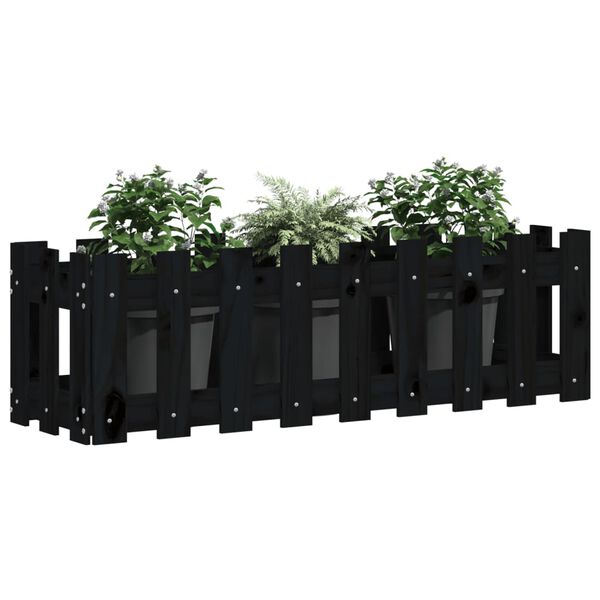 vidaXL Lit sur&eacute;lev&eacute; de jardin design de cl&ocirc;ture 100x30x30cm pin massif